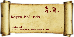 Negro Melinda névjegykártya