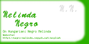 melinda negro business card